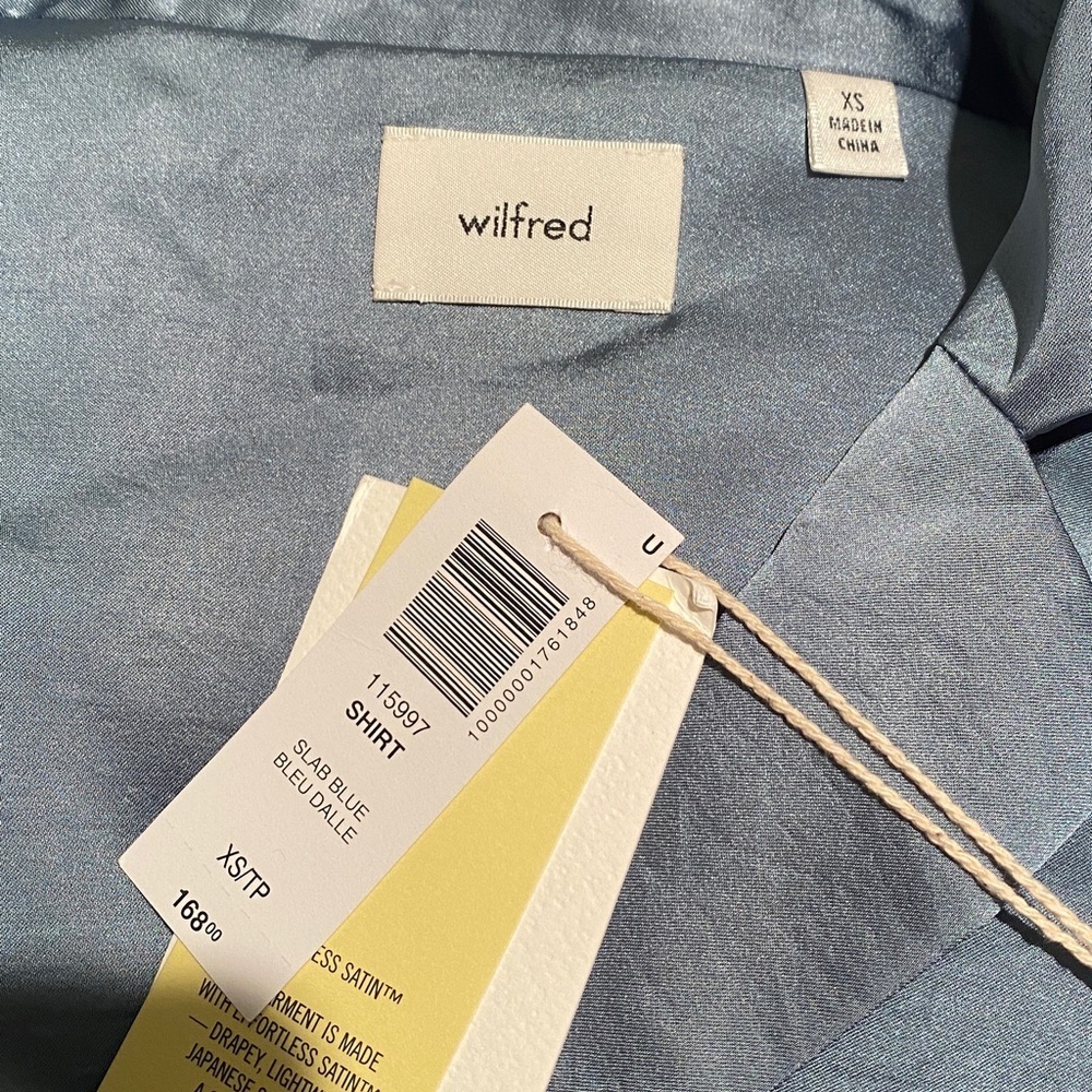 NWT Aritzia Wilfred Shirt Satin button-up shirt dress - Picture 8 of 11
